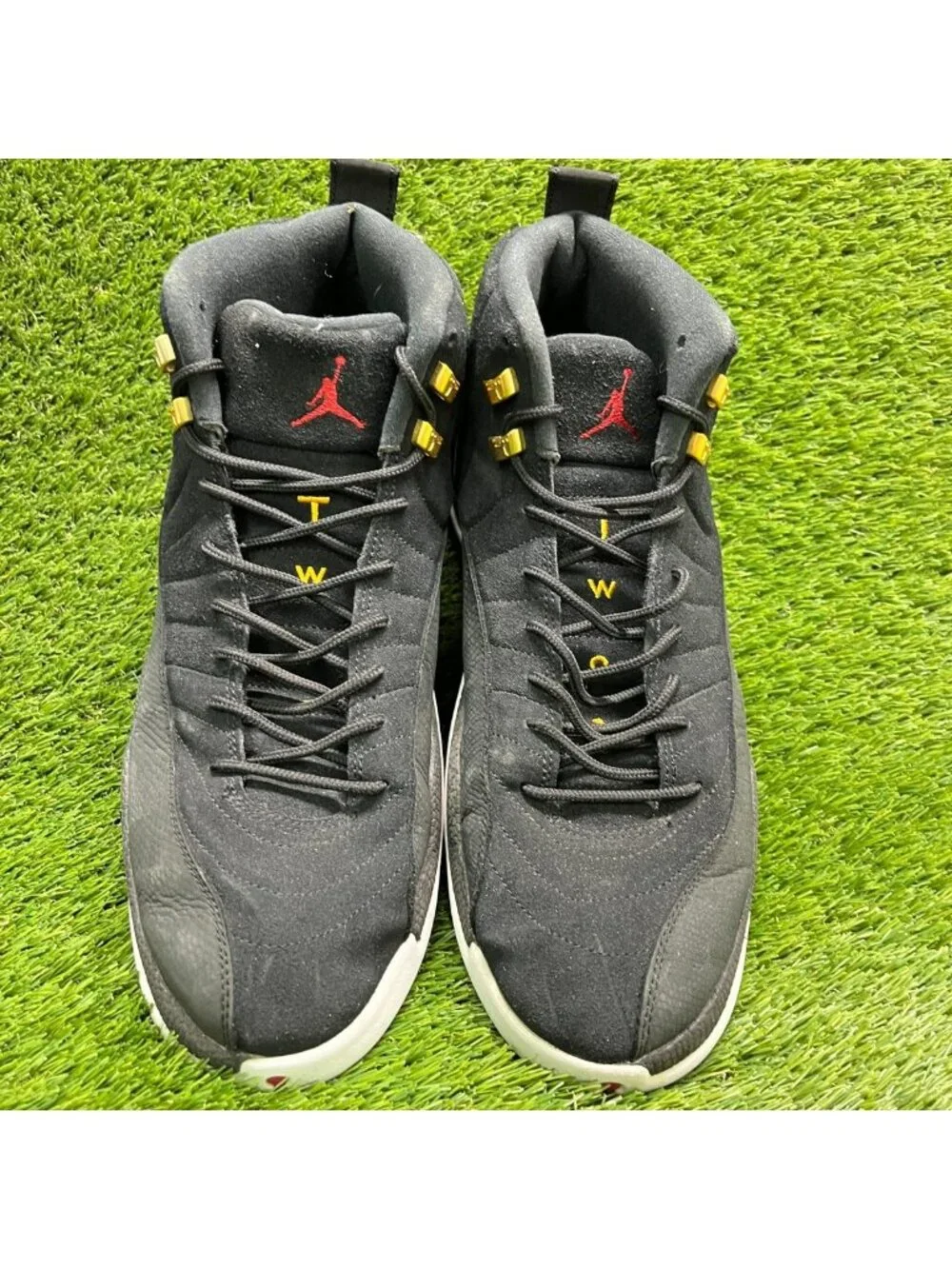 Nike Air Jordan 12 Retro Reverse Taxi Mens Size 15 Black Athletic Shoes Sneakers